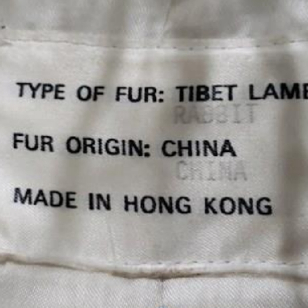 GORGEOUS! Mongolian Tibet Lamb Rabbit Fur Coat Womens Size M - Picture 3 of 3
